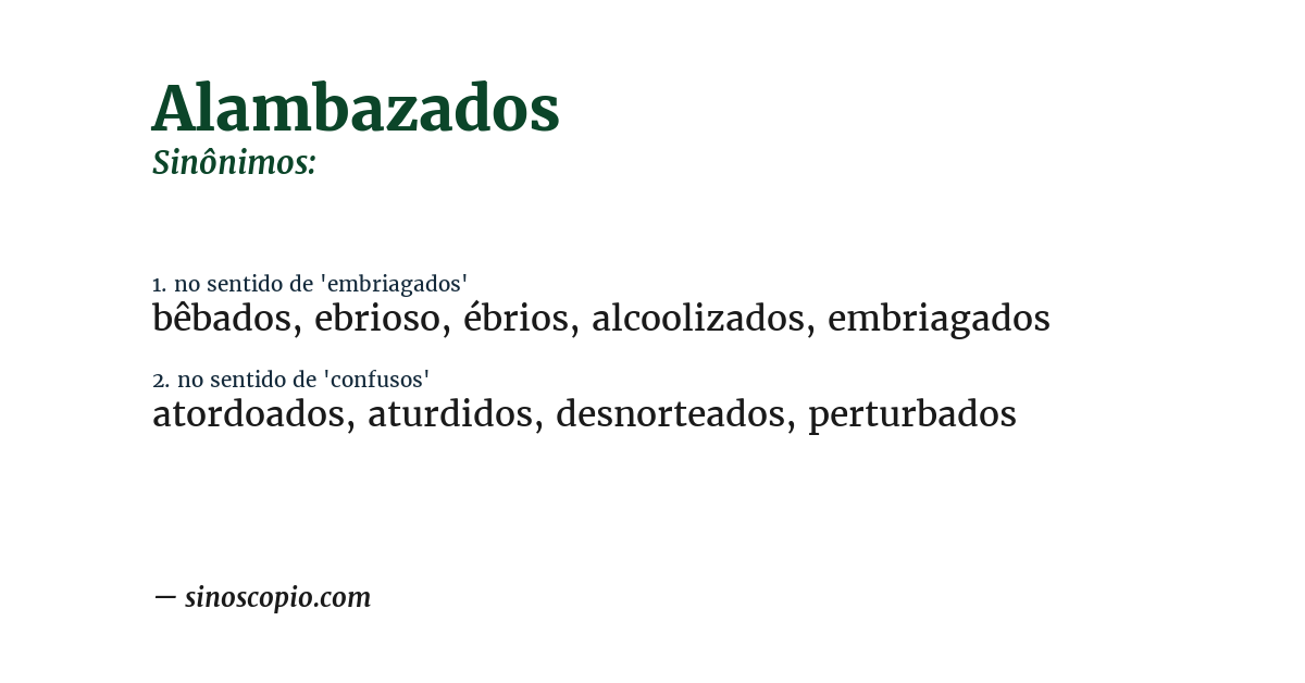 Sinônimo de alambazados