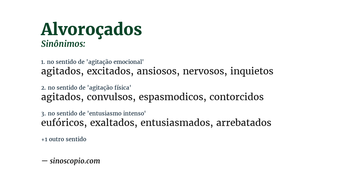 Sinônimo de alvoroçados