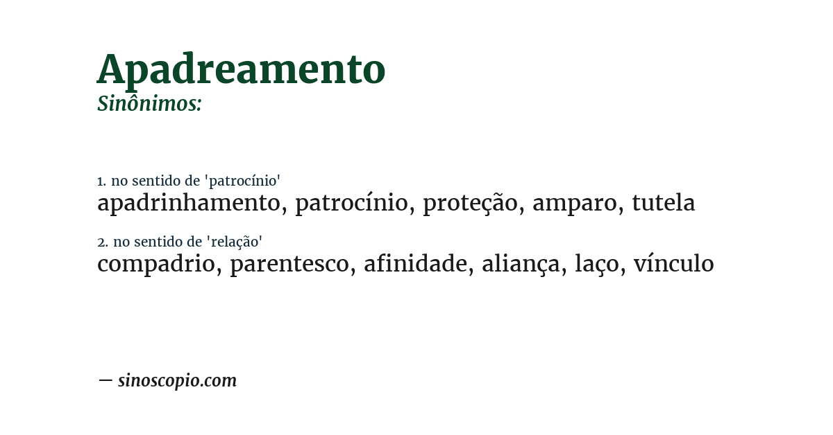 Sinônimo de apadreamento