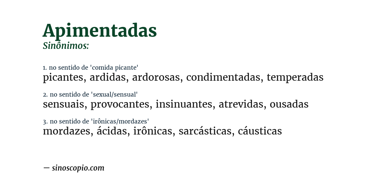Sinônimo de apimentadas
