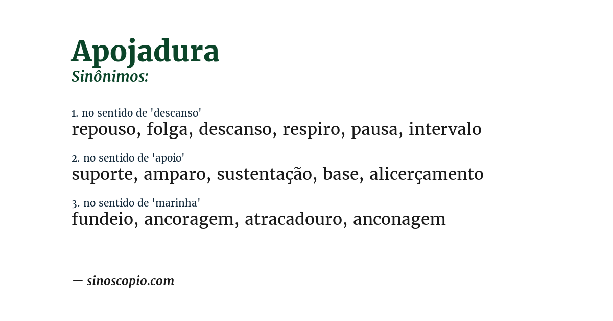 Sinônimo de apojadura