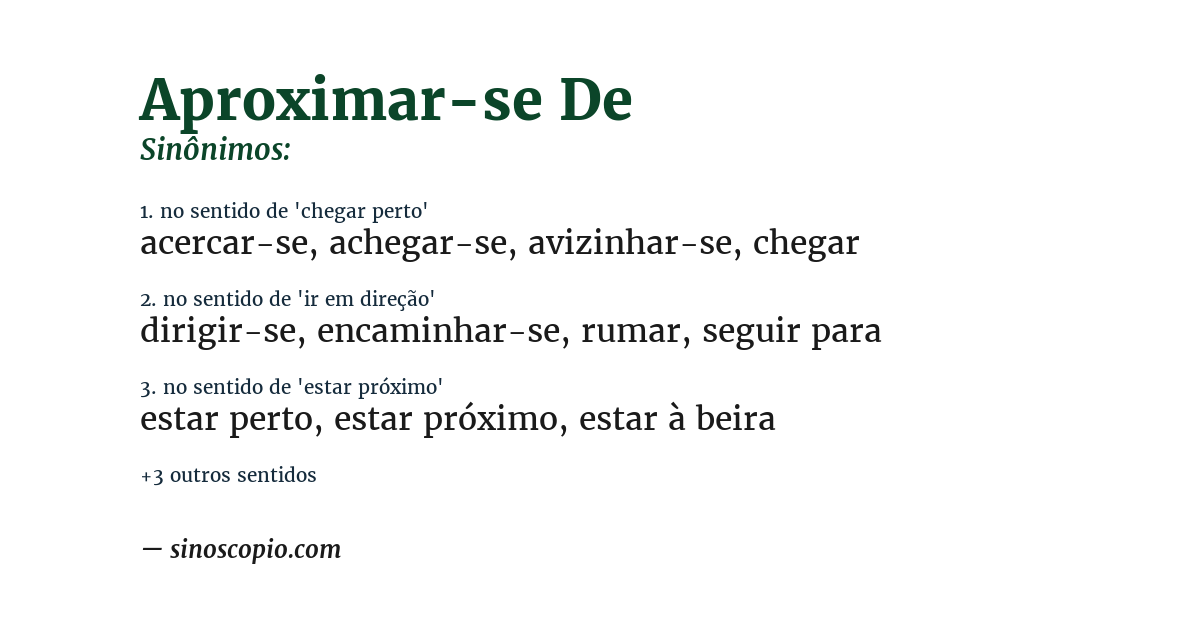 Sinônimo de aproximar-se de