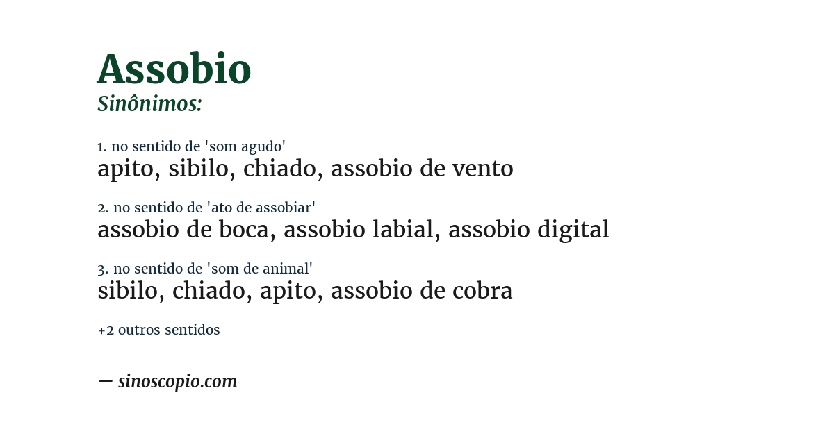 Sinônimo de assobio
