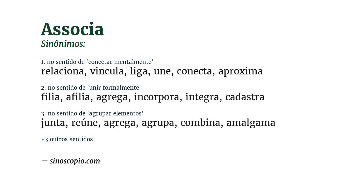 Sinônimo de associa