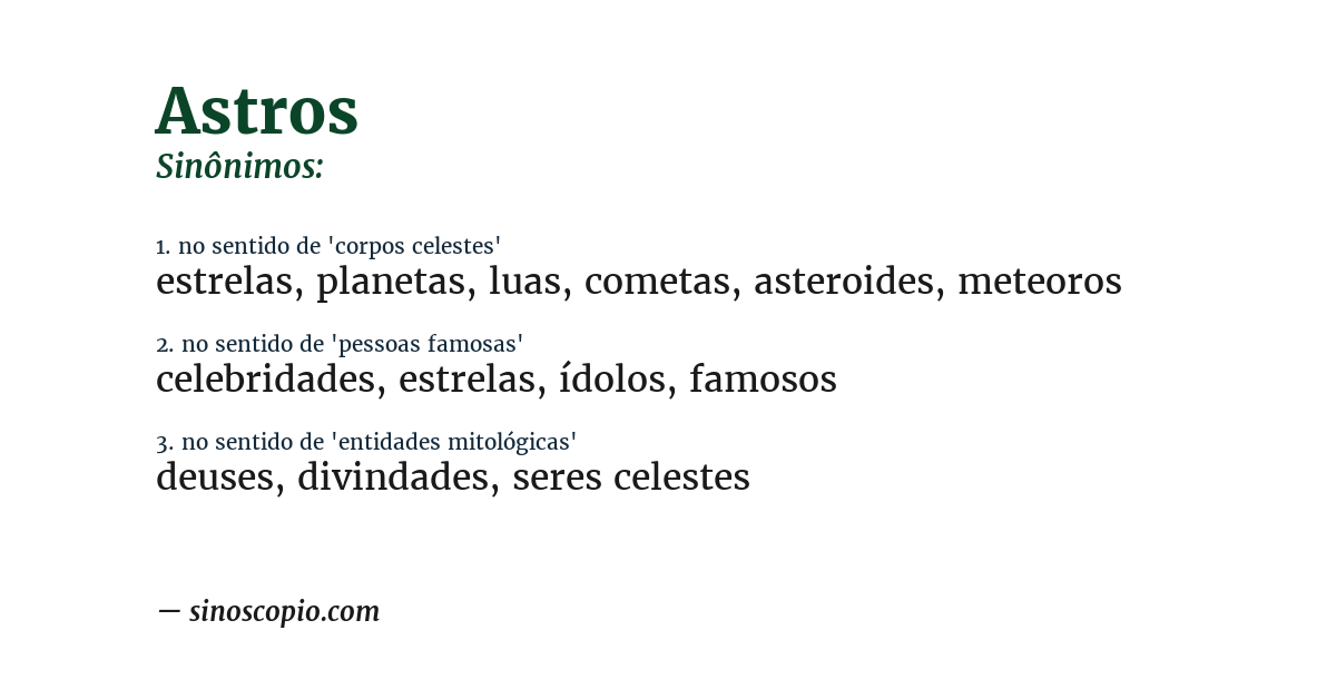 Sinônimo de astros