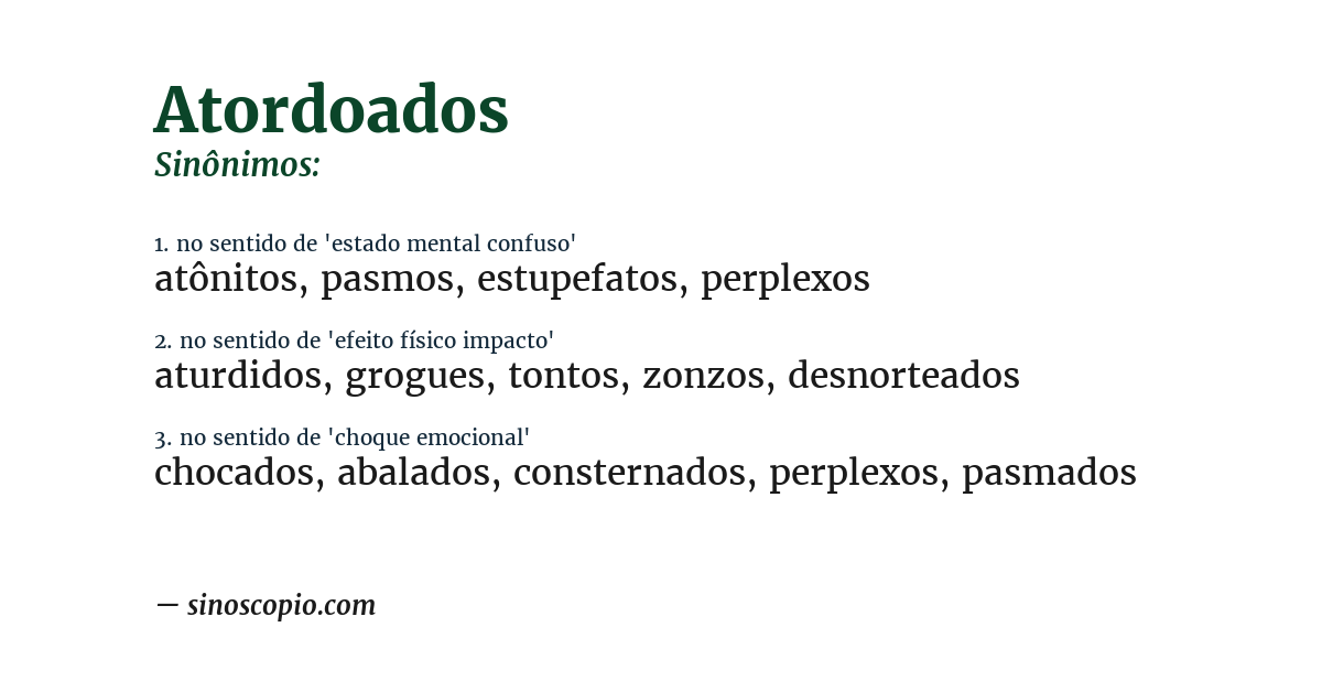 Sinônimo de atordoados