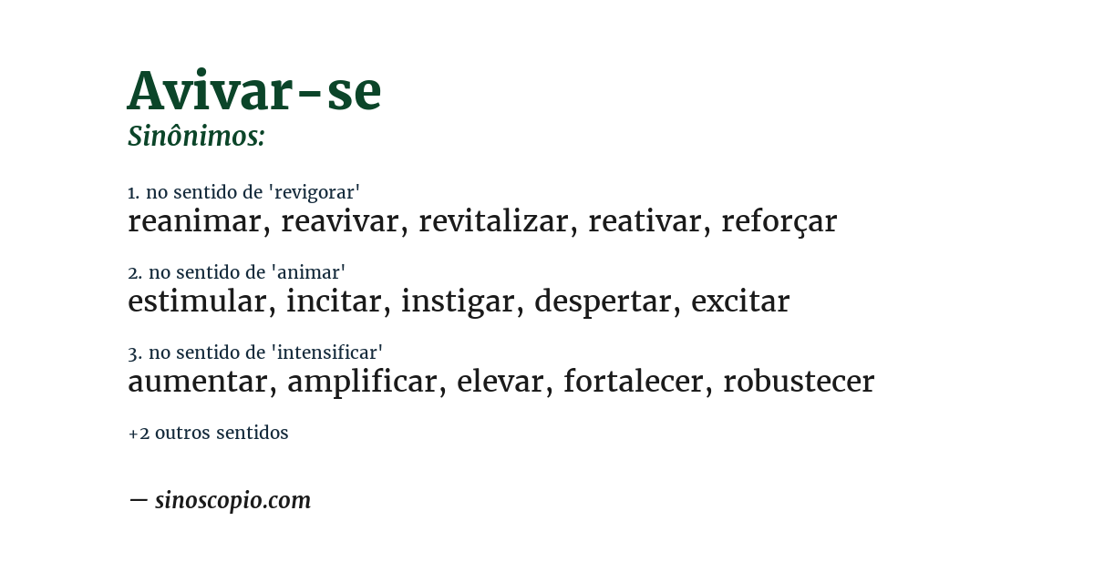 Sinônimo de avivar-se