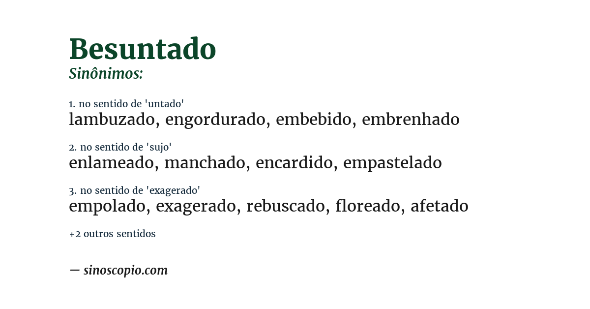 Sinônimo de besuntado