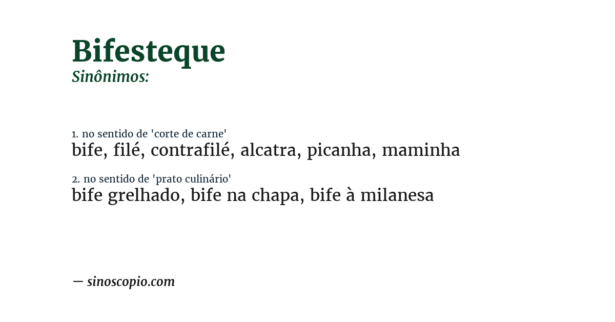 Sinônimo de bifesteque