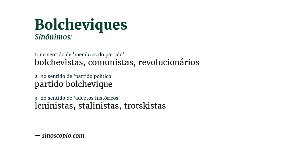 Sinônimo de bolcheviques