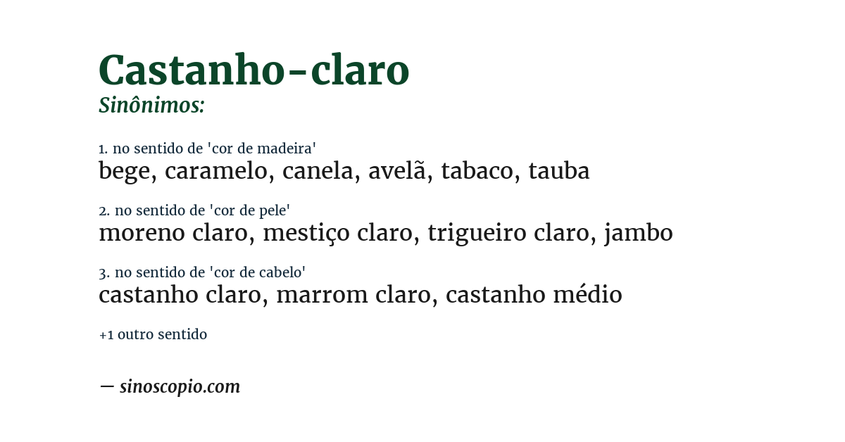 Sinônimo de castanho-claro