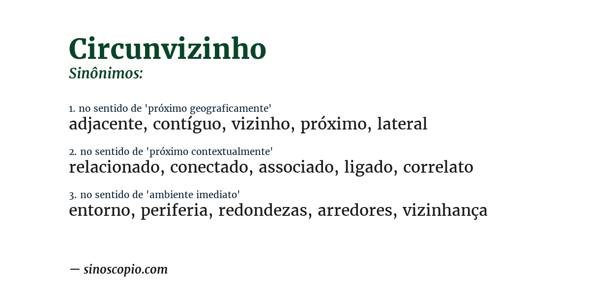 Sinônimo de circunvizinho