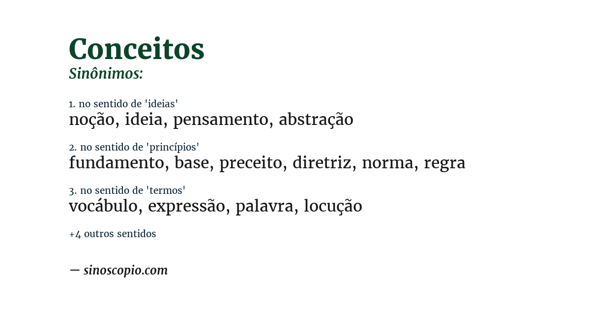 Sinônimo de conceitos