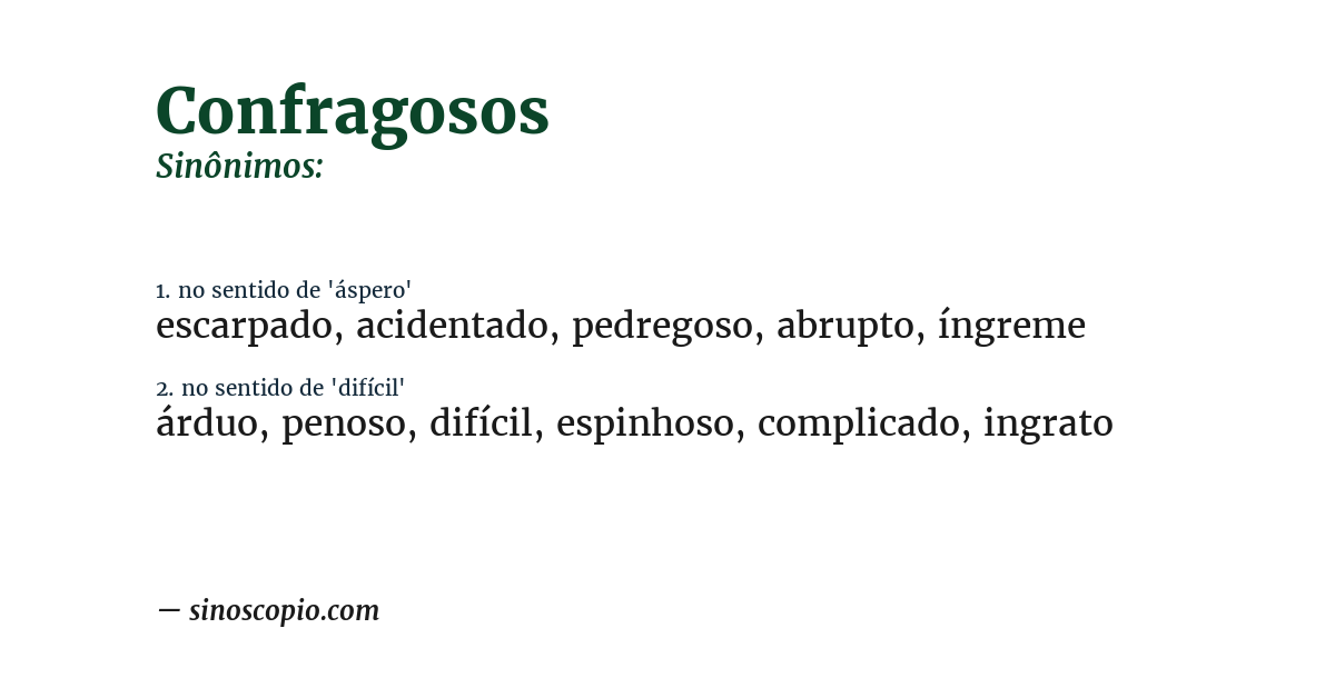 Sinônimo de confragosos