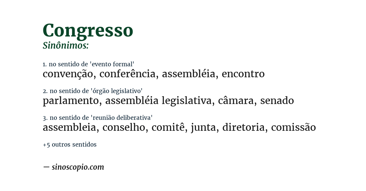 Sinônimo de congresso