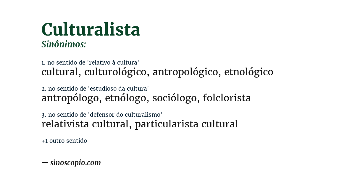 Sinônimo de culturalista