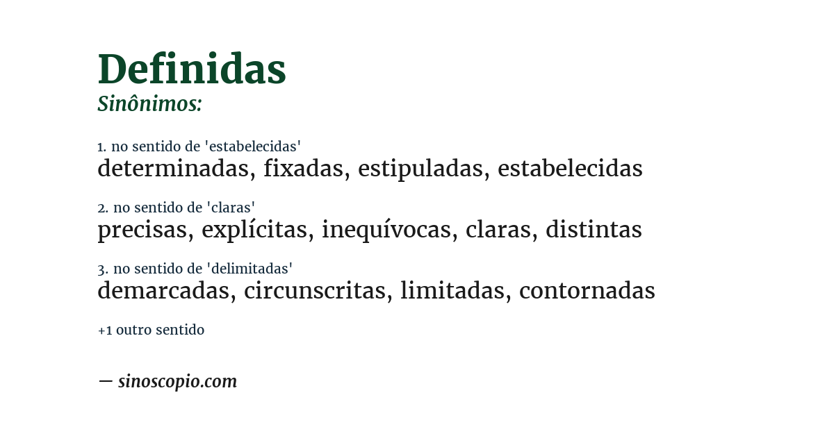 Sinônimo de definidas