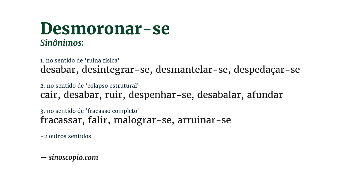 Sinônimo de desmoronar-se
