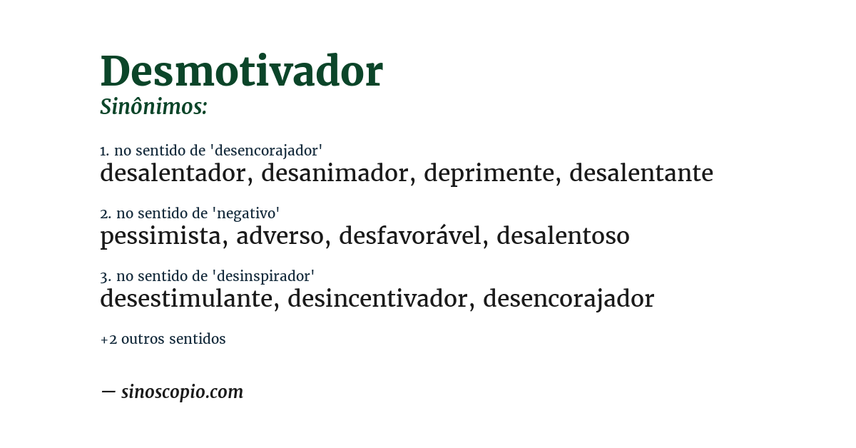 Sinônimo de desmotivador