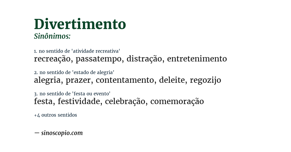 Sinônimo de divertimento
