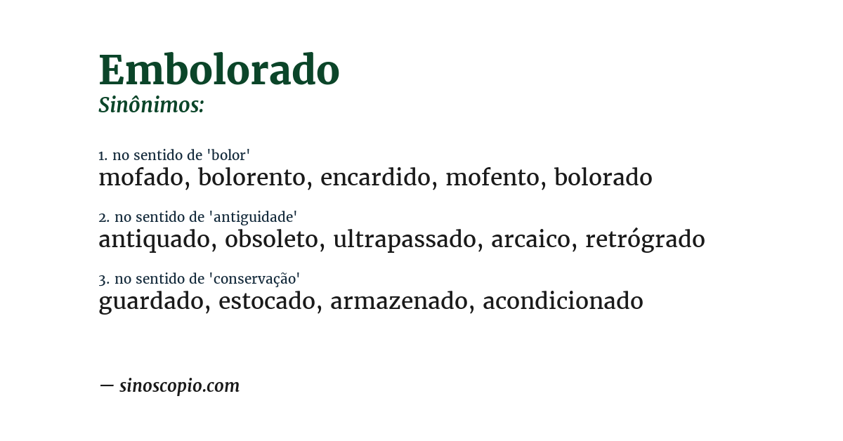 Sinônimo de embolorado