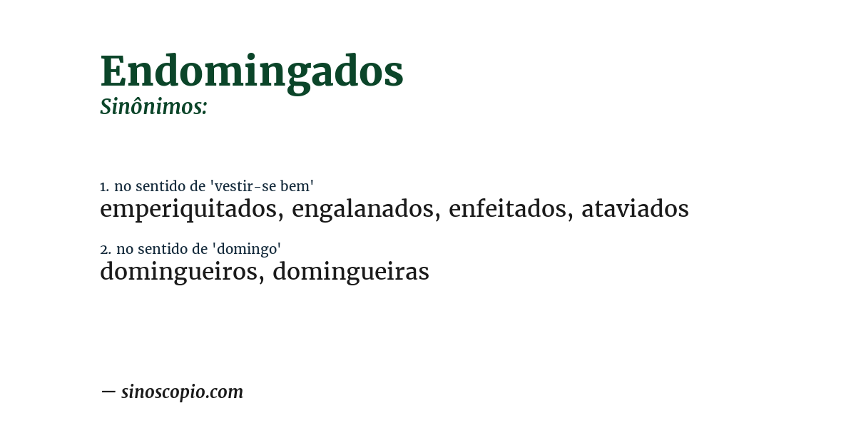 Sinônimo de endomingados
