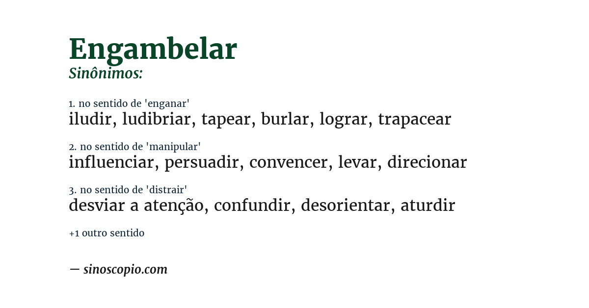 Sinônimo de engambelar