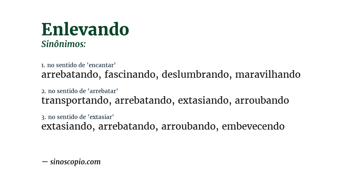 Sinônimo de enlevando