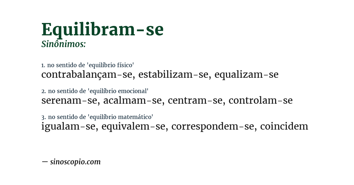 Sinônimo de equilibram-se