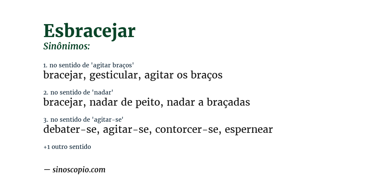 Sinônimo de esbracejar