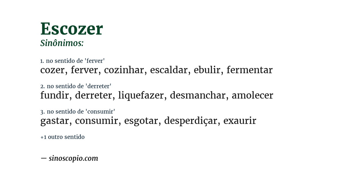 Sinônimo de escozer