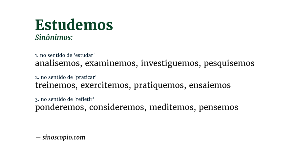 Sinônimo de estudemos