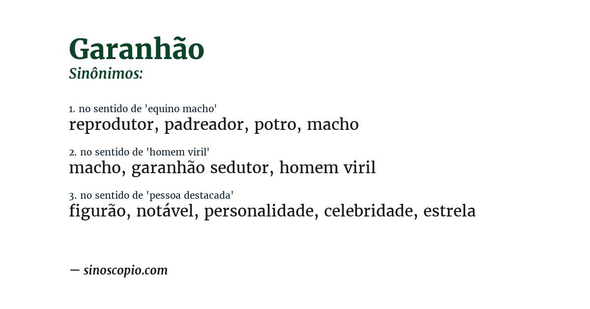 Sinônimo de garanhão