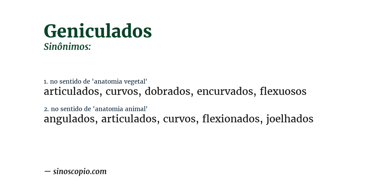 Sinônimo de geniculados