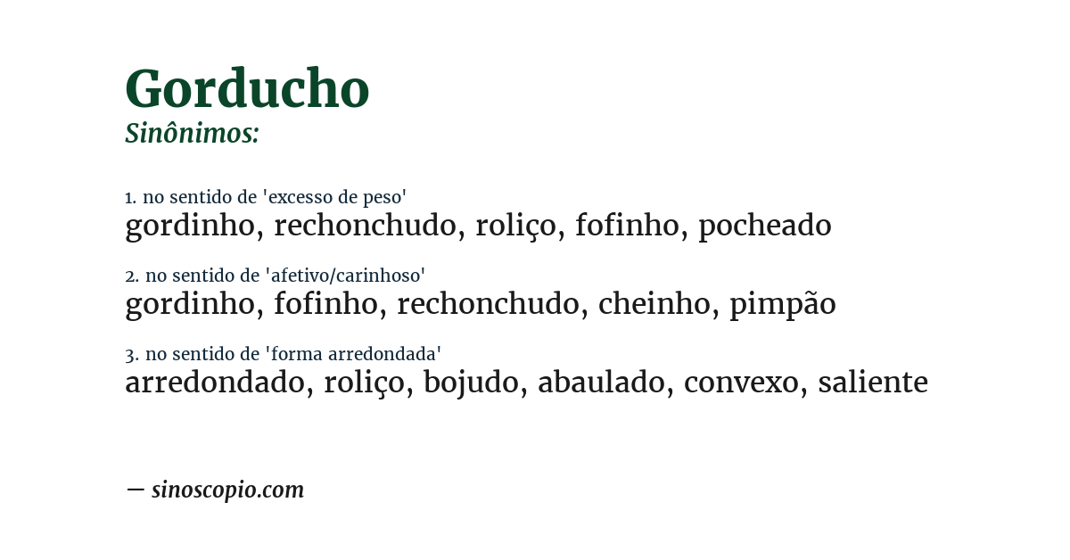 Sinônimo de gorducho