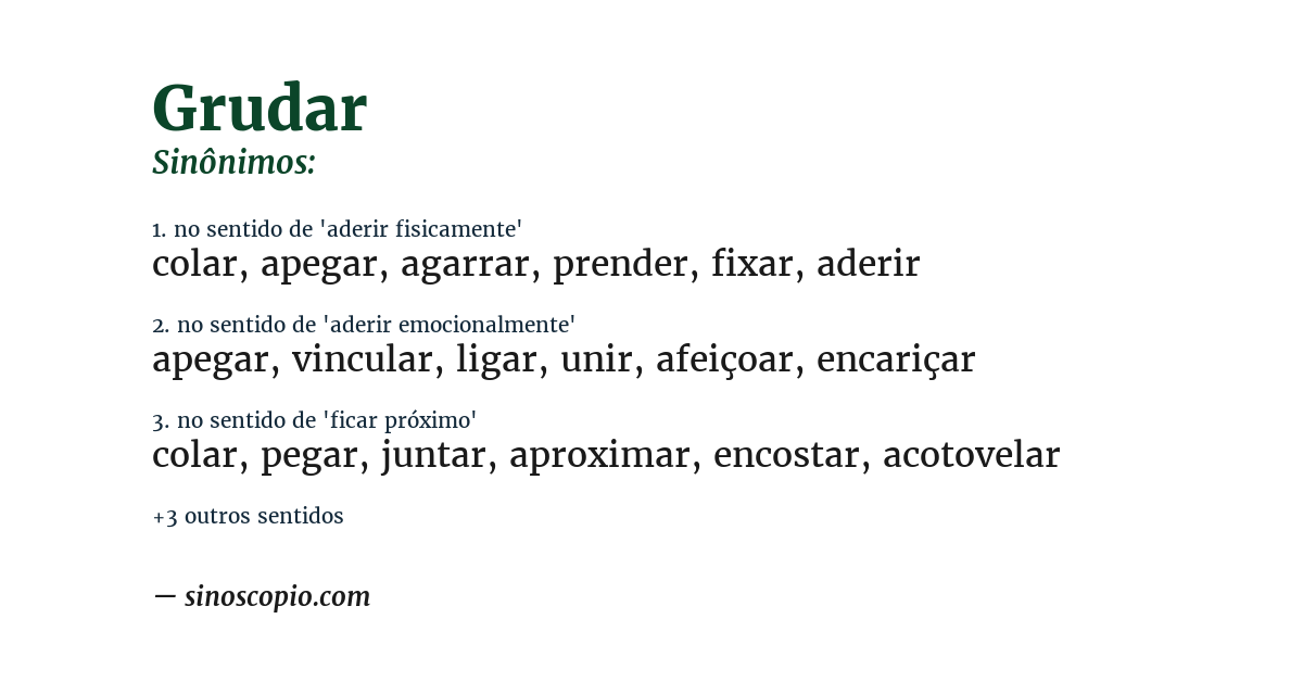 Sinônimo de grudar