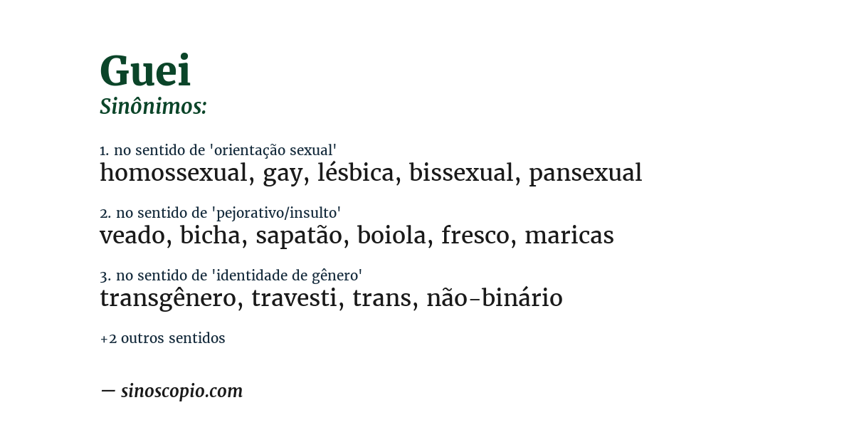 Sinônimo de guei