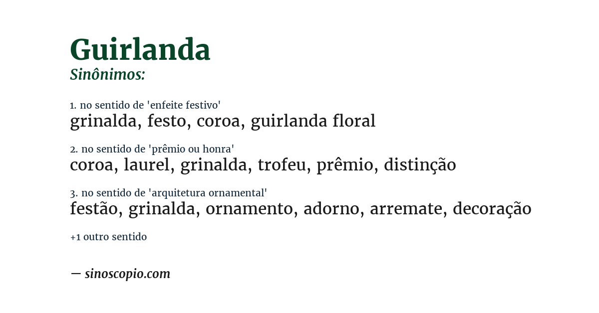Sinônimo de guirlanda
