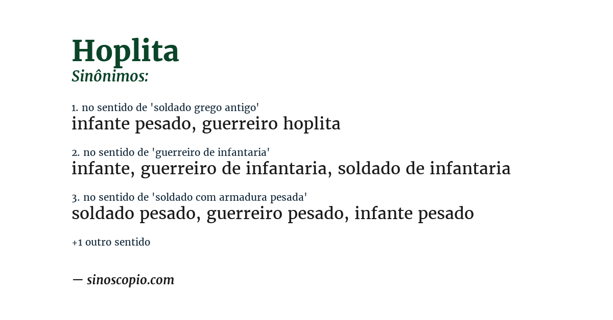 Sinônimo de hoplita