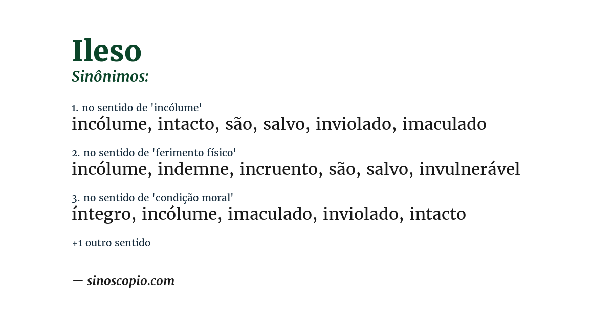 Sinônimo de ileso