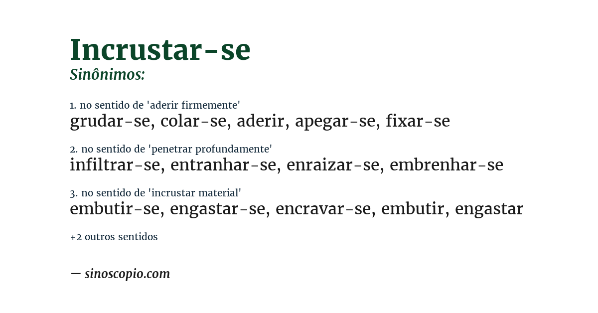 Sinônimo de incrustar-se