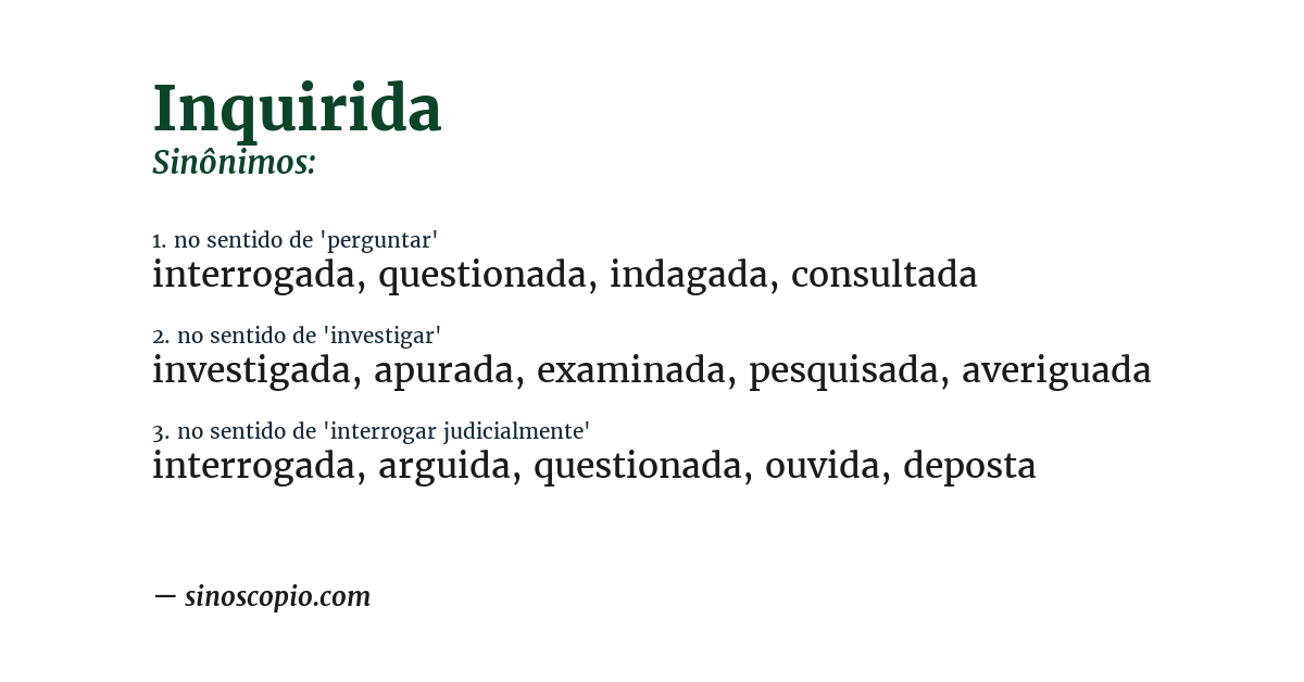 Sinônimo de inquirida