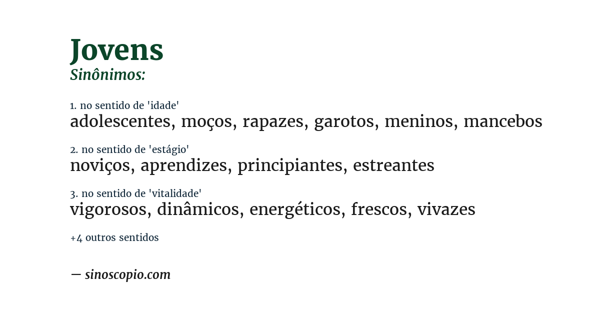 Sinônimo de jovens