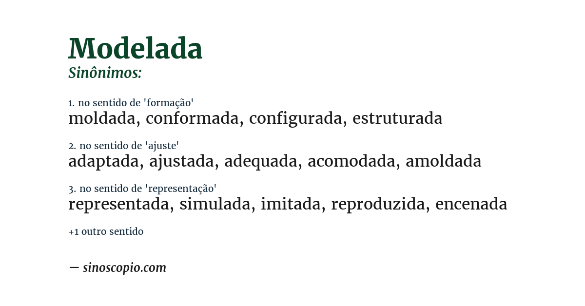Sinônimo de modelada