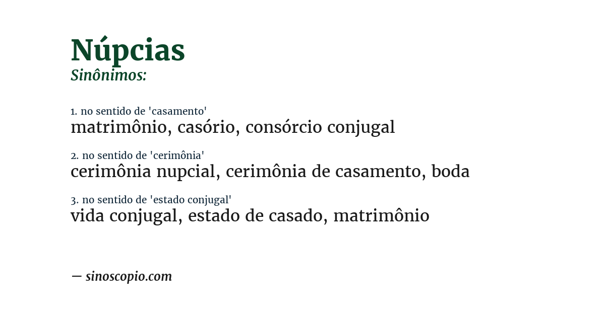 Sinônimo de núpcias