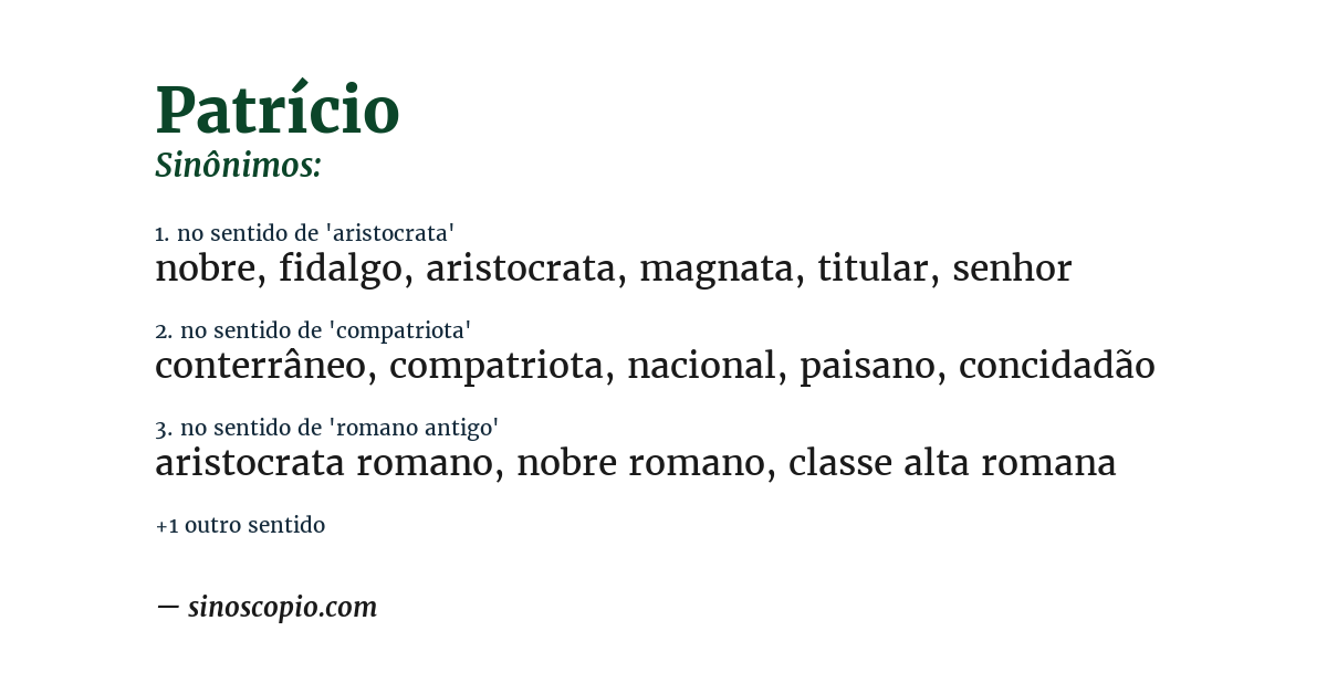 Sinônimo de patrício
