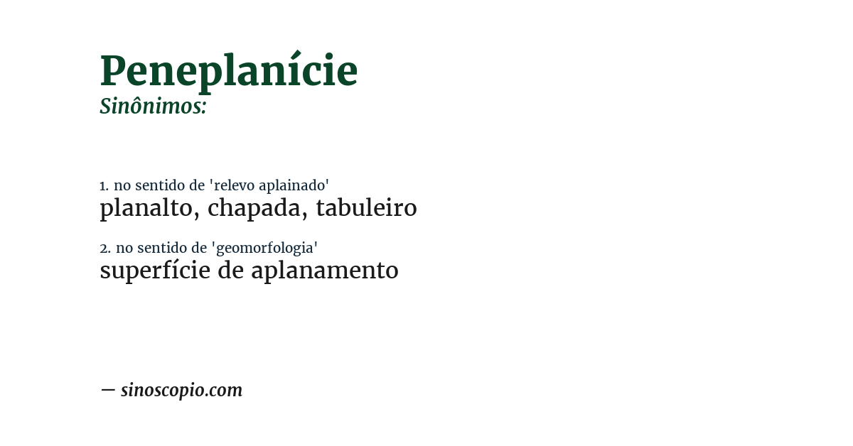 Sinônimo de peneplanície