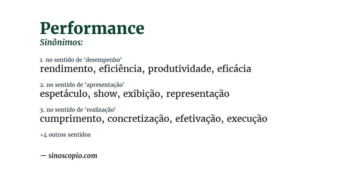 Sinônimo de performance