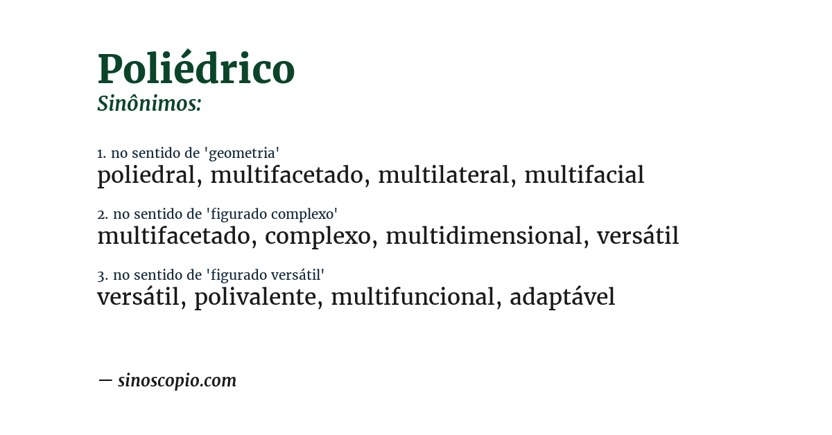 Sinônimo de poliédrico