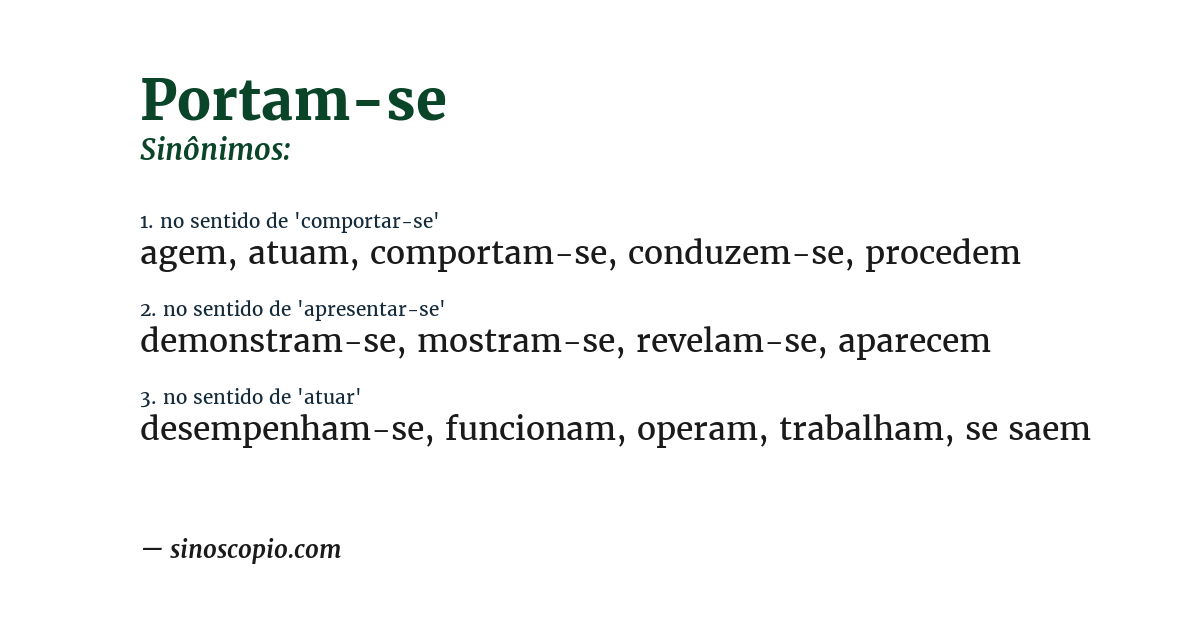 Sinônimo de portam-se